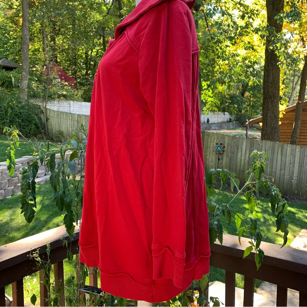 Soft Surroundings Red Pullover Snap Button Collar… - image 3